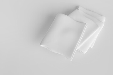 White towel roll on white background. 3d rendering. - obrazy, fototapety, plakaty