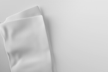 White towel roll on white background. 3d rendering.
