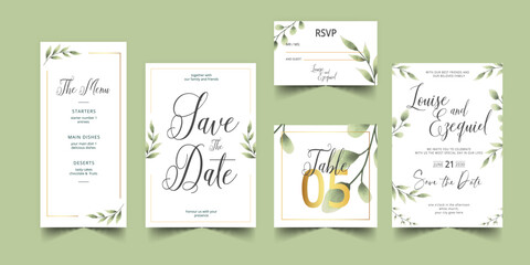 modern save the date wedding stationery pack template design vector illustration