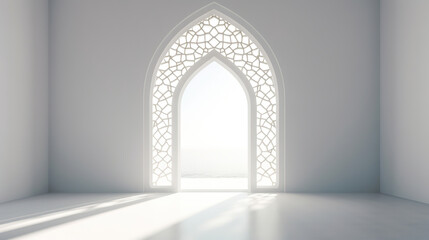 interior of a mosque , arabic background window shadow 