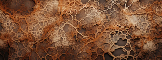 Close-up of mycelium texture.