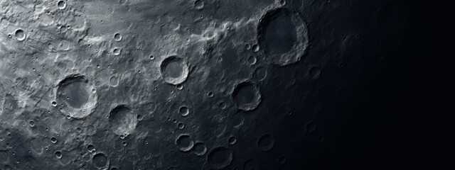 Detailed moon surface with craters and textures.