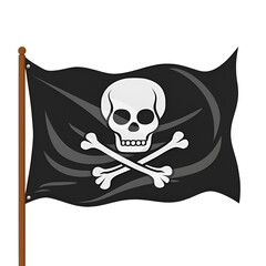 Pirate flag with skull, generative AI.