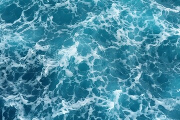 Abstract blue sea water with white wave for background - obrazy, fototapety, plakaty
