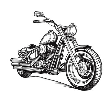 Hand drawn motorcycle illustration