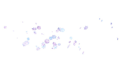 Subtle flying snowflakes illustration. Wintertime fleck ice particles.