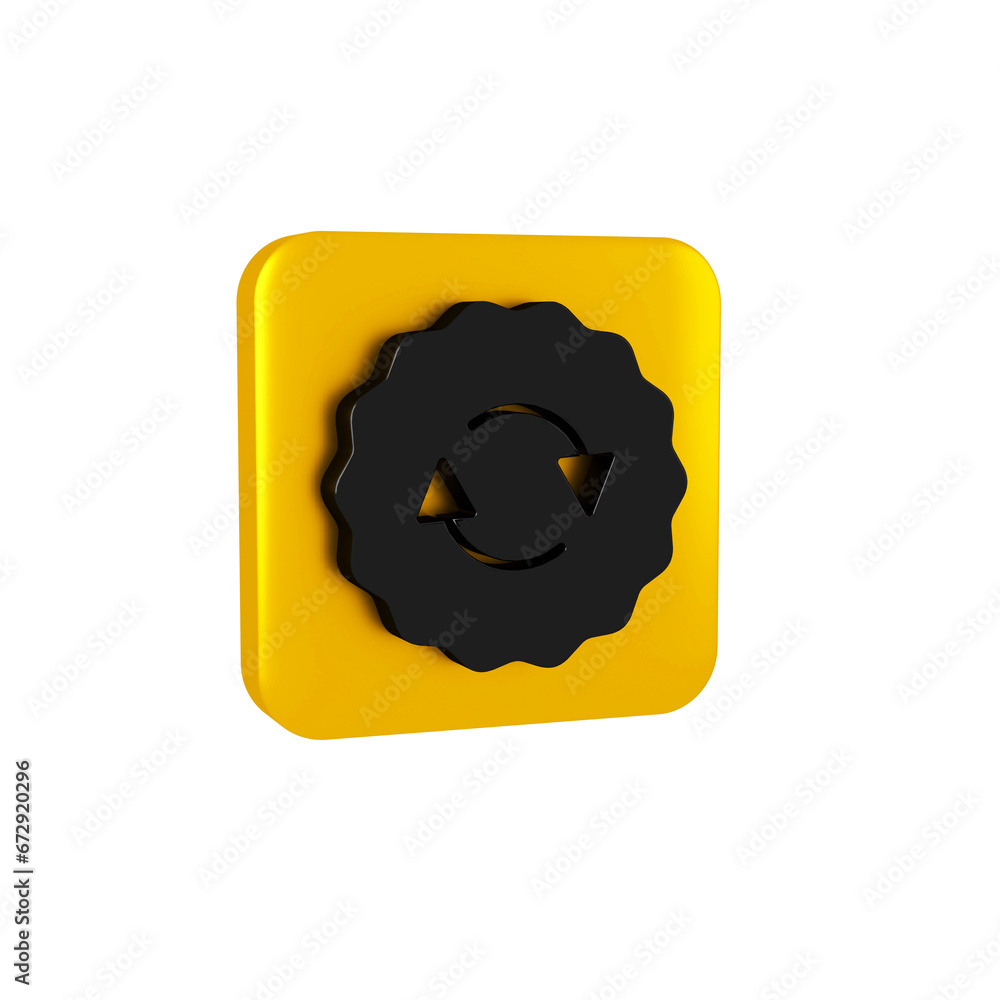 Poster black recycle symbol icon isolated on transparent background. circular arrow icon. environment recyc