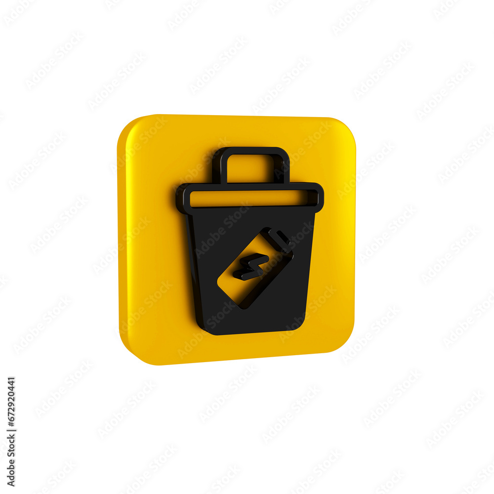 Poster black trash can icon isolated on transparent background. garbage bin sign. recycle basket icon. offi