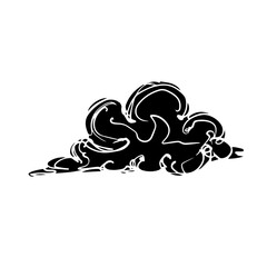 Silhouette, doodle clouds. Vector graphics.