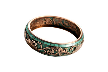 Precious bangle bracelet isolated on a transparent and white background