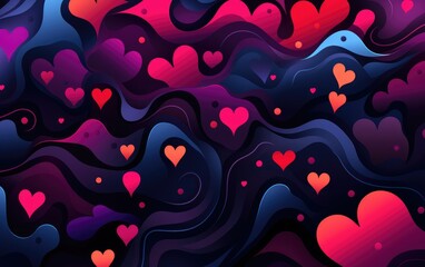 Obraz premium Valentine's day abstract background with hearts. Vector illustration.