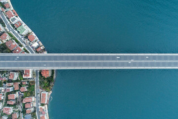 aerial view of istanbul bosphorus bridge
