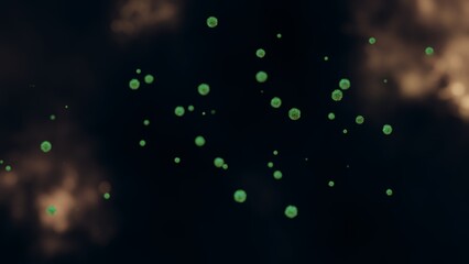 Fototapeta na wymiar 3D illustration of coronavirus in air on dark background