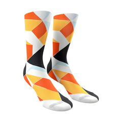 Colorful socks isolated on a transparent and white background