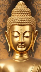 Golden Buddha Serenity: Symbol of Peace and Enlightenment. generative AI