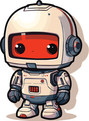 Vector illustration of a small robot with big eyes.