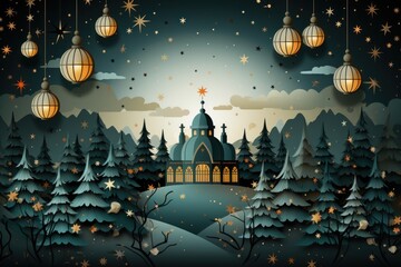 Merry Christmas background winter design.