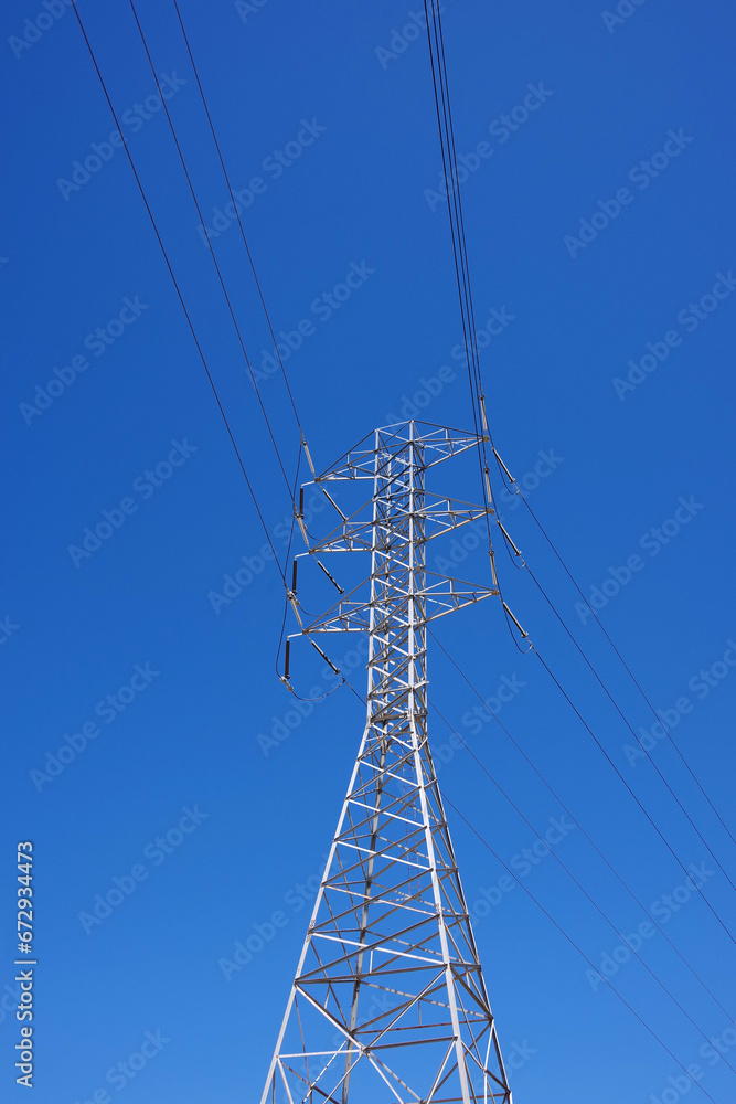 Wall mural Electricity tower and power lines