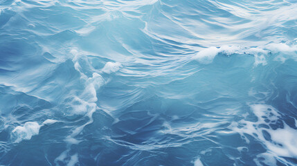 Obraz premium Blue and crystalline water. Waves in the ocean. View from above. Textured background.