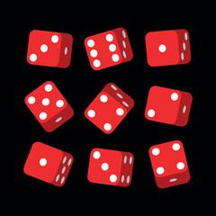 A set of dice. Cube for table, gambling. Symbol of luck or chance.