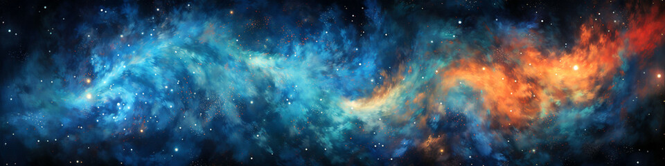 Fototapeta na wymiar Vibrant cosmic nebula panorama