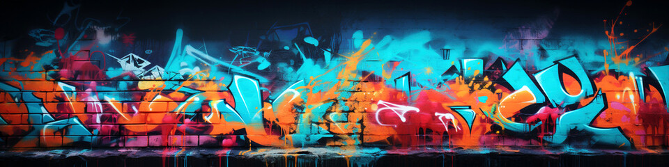 Vibrant graffiti wall art