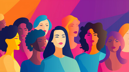 diversity people group with different women avatar
