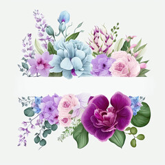 botanical design with flowers and leaves