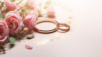 Cute Wedding Mockup with Flowers and Rings