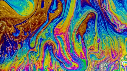 abstract multicolored paint on the surface of an oil painting