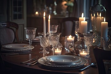 Fototapeta premium romantic dinner set