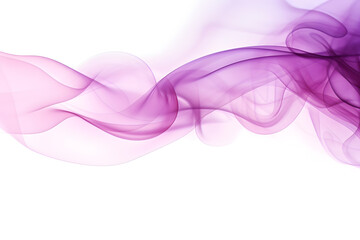 Round Wavy Purple Smoke Isolated on White Background. Generative AI