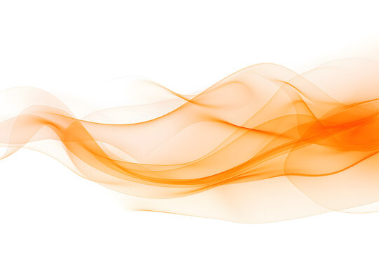 Round Wavy Orange Smoke Isolated on White Background. Generative AI © Mihai Zaharia