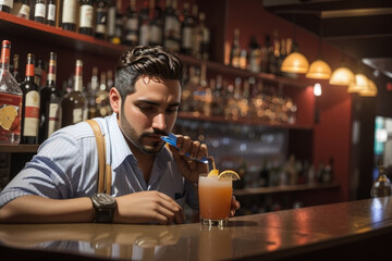 Bartender Crafting a Cocktail