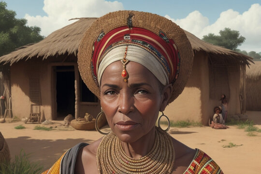 Mujer Africana Retrato En África De Viaje