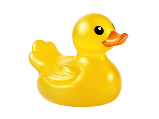 Yellow Rubber Duck Isolated on a transparent white background