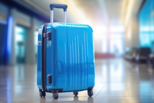 Traveling luggage in airport terminal