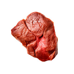 Beef, beef in close-up, showing off its freshness to inspire authentic gastronomic projects. Transparent background