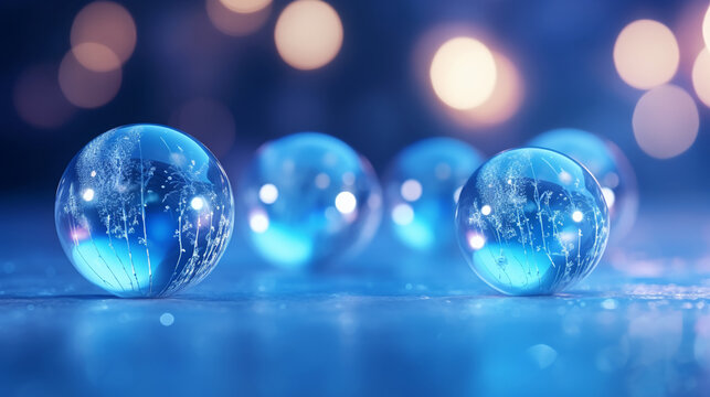 christmas glass balls, AI Generative.