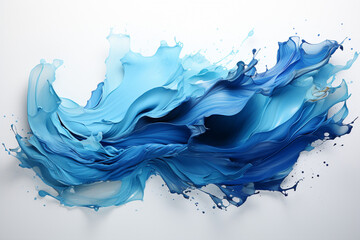 a brush of blue on a white background