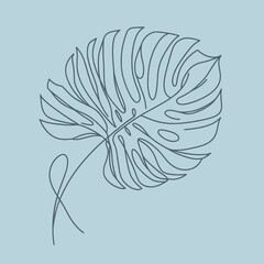 Abstract one line art leaf. Botanical prints boho vector set for wall art . Bohemian style with line art foliage. Minimalist abstract plant branch art boho design for cover, poster