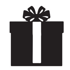 A gift box black Silhouette vactor
