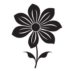 A flower black Silhouette vactor
