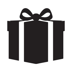 A gift box black Silhouette vactor
