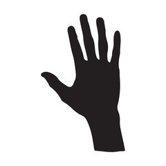 A hand black Silhouette vactor
