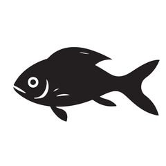 A fish black Silhouette vactor.
