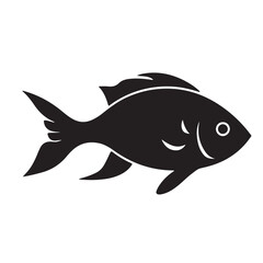 A fish black Silhouette vactor.
