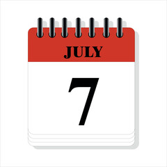 July 7 calendar date design