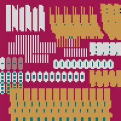 Obraz premium PIXEL ABSTRACTION MAGENTA PIXELART