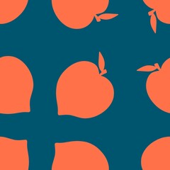 Summer fruit seamless peach pattern for wrapping paper and fabrics and linens and kids clothes print